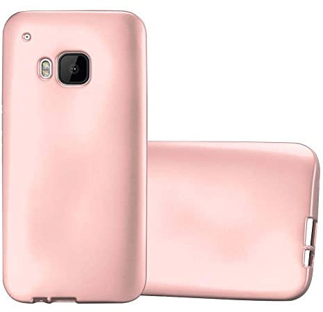 Cadorabo Hülle kompatibel mit HTC ONE M9 Schutzhülle TPU Silikon Case Metallic Design Slim Kratzfest Weiche Gummi mit Rundumschutz Case Hülle für HTC ONE M9 in Rosa