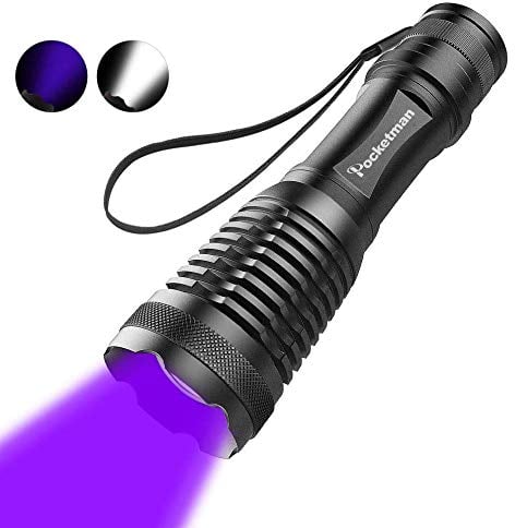 UV Flashlight Black Light,2 in 1 UV Flashlight and Tactical Flashlight for Dog or Cat Urine on Carpet, Pet Stain & Bed Bug or Camping,Hiking