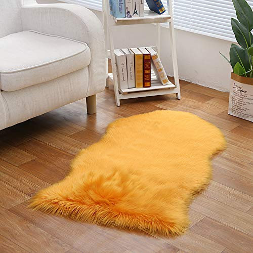 qunxun Teppichboden Matte Wohnzimmer Schlafzimmer Nachahmung Schaffell Sofa Pad Bettdecke 60 X 90 cm Orange