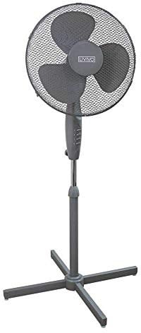 FiNeWaY Electric 16 Fan Oscillating Extendable Free Standing High Performance Tower Pedestal Cooling Cooler - Tilting Head Easy To Assemble-Safety Grill Built in Carry Handle - Grey