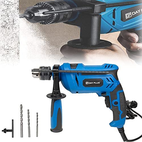Rotary Hammer Drill, 2-in-1 Hammer & Impact Drill Driver, 850W Corded Drill, 3000RPM Variable Speed Electric Power Drill with Rotatable Side Handle, 13mm Metal Chuck Key Impact Electric Hammer Gun