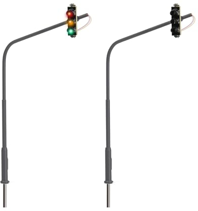 Evemodel 2 Stück Modell Bahn Spur N 1:160 Nach Links Verkehrsampel Fahrzeug Lampe Beleuchtung Licht