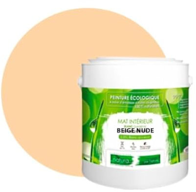 BOX DECO COULEURS Peinture murale naturelle écologique aspect mat intérieur Natura - 2,5L, Beige Nude