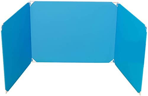 ZHYX Desk Divider, Privacy Desk Panel, Protective Screen, U-Shaped splic, Multipurpose Foldable Partition Baffle,Strong and Durable for Apply to School Office Library(45 cm x 35 cm x 35 cm) (Blue)