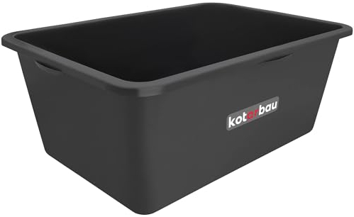KOTARBAU® Secchio per malta 80 l secchio per malta rettangolare nero