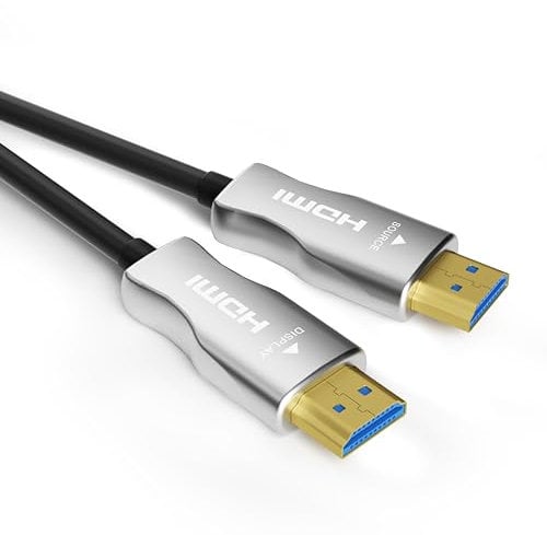 LYW Cable HDMI de Fibra Óptica 4K de 15m, Cable HDMI 2.0 de Alta Velocidad, 18 Gbps, Compatible con HDR, ARC, Cable HDMI de Fibra direccional, Compatible con PS5/Blu-ray/TV Box/HDTV/Proyector