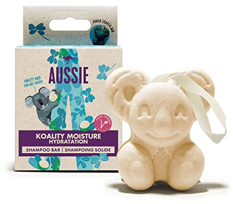 Aussie Moisturising Vegan Shampoo Bar with Australian Macadamia Nut, Solid Travel Toiletries for Damaged & Dry Hair (70G) Rich Lather, 98% Natural Origin, Cruelty Free & Recyclable Box