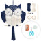FREEBLOSS DIY Makramee Eule Kit mit Anleitung Makramee Wandbehang Ornament Boho Wandbehang Dekoration Marineblauer und weißer Makramee-Wandteppich Geschenk Makramee-Kit für Anfänger