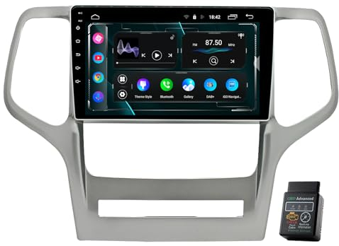 Für Jeep Grand Cherokee WK2 2010-2013 Autoradio USB Bluetooth 8 Core 9 Android 12 Autoradio DAB+Radio CarPlay Navi GPS HD Touchscreen Autoradio Bluetooth DAB+Radio WiFi,FM Radio (4GB RAM+64GB ROM)