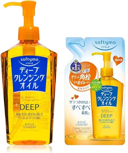 Aburiya Kose Softymo Deep Reinigungsöl, 230 ml & Nachfüllpack 200 ml, hergestellt in Japan