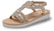 JOMIX Sandales Femme Compensées été Sandale Femme avec Élastique Réglable pour Marche Maison Piscine Plage (Or, 40)