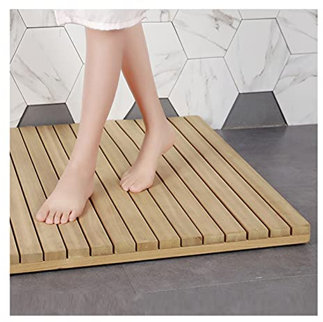 Badematten aus Bambusholz,Badematte aus Bambus-Duckbrett,rutschfeste Badematte,Holzteppich für Duschwanne,Spa-und Saunaböden für Badezimmer,Duschen,Badewannen,Böden,anpassbar,60 x 60 cm