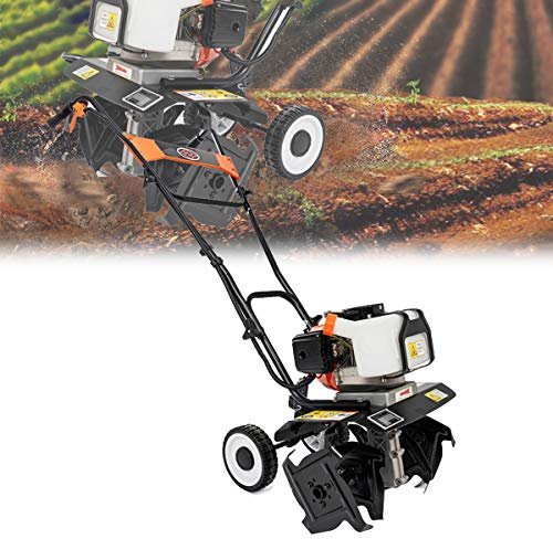 Motozappa da Giardino, motozappa a Benzina a 2 Tempi, motozappa Manuale terrestre da 1300 W, Larghezza di Lavorazione 14,2 Pollici, profondità di Lavorazione 4 Pollici, coltivatore