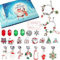 LURNODY 24 Füllung Basteln Charms Armbänder Kit Adventskalender 2024 Kinder Mädchen Adventskalender Schmuck Mädchen, Geeignet für Diy-Armband, Halskette, Ohrringe, Weihnachtsdekorationen (Silber)