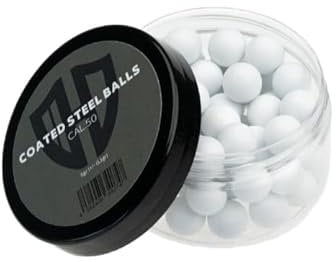 50 bolas de acero revestido, 5 g, dureza extrema, HDR50, HDP50, ALFA 1.50, AEA Challengers, color blanco