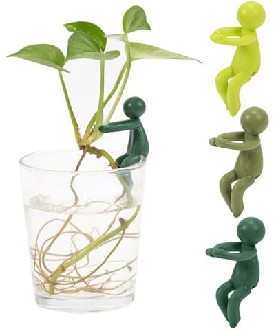 Vinuwu Funny Plant Supports for Indoor Plants, Plant Support for Plant Propagation Station, Propagated Plant Holders, for Plant Lovers, Plant Accessories Indoor (3, 3 Colors Little Buddy)