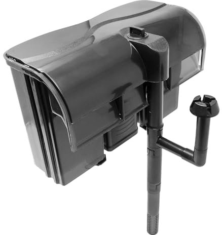 VIALIA Außenfilter für Aquarium, Modell HBL-701, regelbarer Hang On Filter mit Pumpe, geeignet für Aquarien bis zu 300 L, regelbar, maximaler Durchlauf von 600 L pro Stunde, Aquarium Zubehör