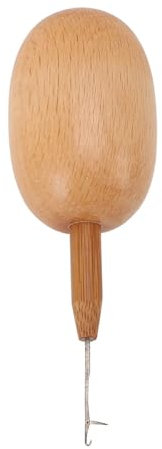 Asixxsix Stopf-Eierstich, Stopfkugel, Stopf-Eier-Werkzeuge,Socken-Nähwerkzeuge mit Häkelnadel, Holz-Stopf-Eier-Nähwerkzeug, Holz-Reparaturgerät zum Stopfen von Socken,Mützen,Hosen,Pullovern