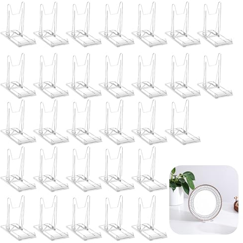 30 Pack Acrylic Book Display Stand - Adjustable Clear Easel Holder Display Collector Stand for Comic Books, CD DVD, Plates, Magazines, Postcard, Artworks, Collectibles & Home Office Decor