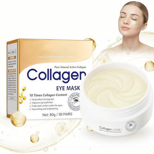 60 Pièces Patchs Yeux Anti-Cernes Anti-Âge, Masque Collagène Hydratant Anti-Rides, Soins Yeux pour Poches et Ridules