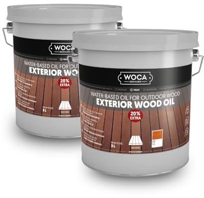 WOCA Denmark Exterior Wood Oil Teak 2 x 3 L - Terrassenöl für Terrassen, Zäune und Möbel im Außenbereich