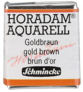 Schmincke – HORADAM® AQUARELL - feinste Künstler-Aquarellfarben, 654 Goldbraun, 14 654 044, 1/2 Näpfchen