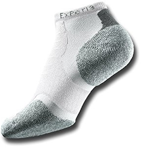 Thorlos Mens Experia Xccu Thin Cushion Low Cut Running Socks, White (1 Pair), X-Small US