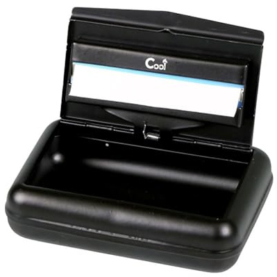 Edle Tabakdose schwarz matt inkl.Papierhalterung 10x7cm
