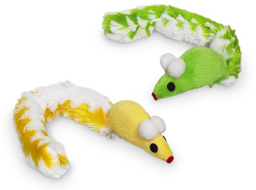 Nobby Plüsch Maus mit Plüchschwanz, mit Catnip, 7 cm (mit Schwanz 23 cm), 1 Packung (1 x 2 Stück)