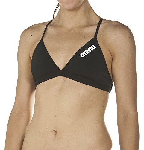Arena Solid Tie Parte Superiore Bikini, Donna, Nero (Black/White), 52 IT