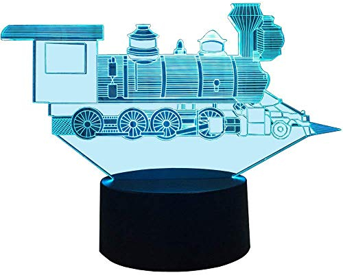 HPBN8 Ltd 3D Lokomotive Zug Lampe USB Power 7 Farben Amazing Optical Illusion 3D wachsen LED Lampe Formen Kinder Schlafzimmer Nacht Licht