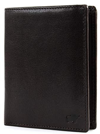 BRAUN BÜFFEL - Herren RFID Geldbörse Hochformat Arezzo - 8 Kartenfächer aus echtem Rindleder Schlichtes Design - Edles braun