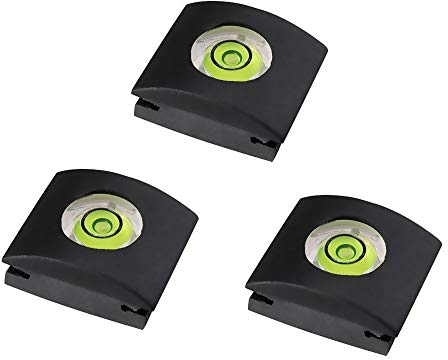 LXH 3 Pcs Black Camera Flashlight Hot Shoe Cover with Bubble Spirit Level Compatible With Sony A6500 A6300 A6000 Nikon Panasonic Fujifilm Olympus Pentax Sigma DSLR/SLR/EVIL