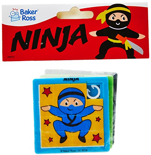 Baker Ross Schiebepuzzles „Ninja“ (4 Stück) – perfekt als kleine Partyüberraschung oder als Geschenk für Kinder