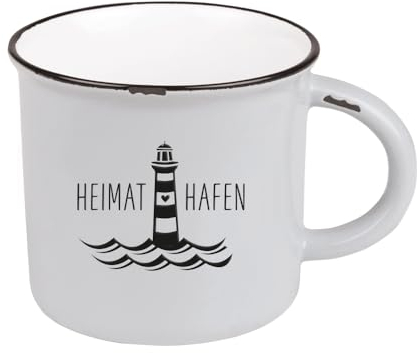 Grafik-Werkstatt Tasse à café vintage | Tasse en céramique à offrir | 400 ml | Maritime | Home Port