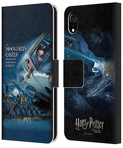 Head Case Designs Offizielle Harry Potter Poster Fliegendes Auto Chamber of Secrets III Leder-Wallet-Hülle Kompatibel mit Apple iPhone XR
