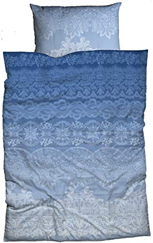 CASATEX Bettwäsche Demir Filigrane Ornamente mit Spitzen-Essenzen im Farbverlauf Bettwäsche-Set absolut hip (blau, 135 cm x 200 cm)
