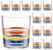 United Colors of Benetton PK2001 Set cristalería 12 Piezas de Vasos de Vidrio, Decorados, 33 cl, Cristal, Rayas Finas