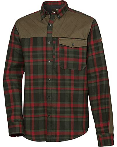 Parforce Jagdhemd Spreewald Oliv/Rot kariert 3XL