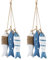 Holz Maritime Deko Fische,RoadLoo Holz Fische Anhänger Holzfische Maritime Wanddeko Hängedeko Nautische Geschenke Fisch Hänger für Taufe Kommunion Konfirmation und Badezimmer Dekoration (2)