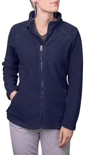 HRM 1202 Full-Zip Blouson Premium Micro Polaire I Veste Fonctionnelle Vêtements de Travail I Habits Femmes Haute Qualité et Durables, Bleu Marine, XL Women's