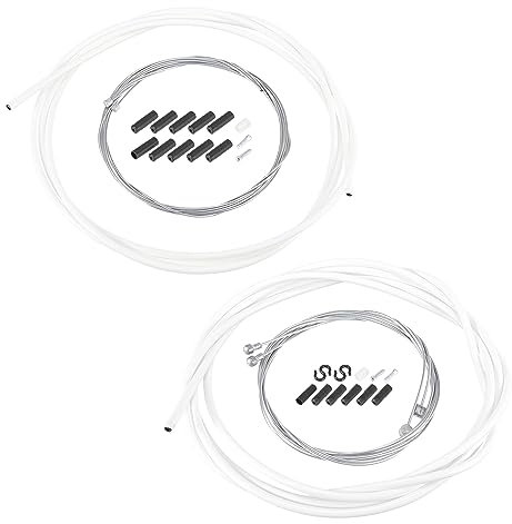 X AUTOHAUX Bike Shifter Derailleur Cable and Brake Cable Housing Kit White