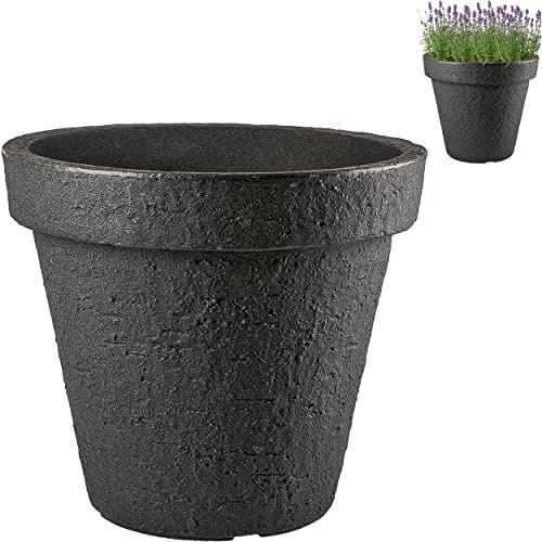 alles-meine.de GmbH Pflanzkübel Farbe, Form & Größe wählbar Beton Optik - großer XXXL - Blumenkübel/Pflanzkübel - Ø 58 cm x 53 cm - 94 Liter - schwarz/anthrazit - rund - ..