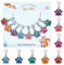 NBEADS 8 Stück Hundepfote Maschenmarkierer, 8 Stile Emaillelegierung Häkelstichmarker Charms Abnehmbarer Baumelnder Verriegelungsstichmarker Zum Stricken Weben Nähzubehör Quilten Handgemachter Schmuck