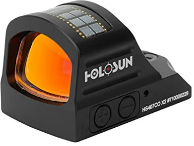 Holosun HS407CO-X2 Offenes Reflex Rotpunktvisier, 8MOA Kreis Absehen, Solarzelle, schwarz, 70152364