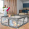 GERCHAM Laufstall Baby, 150X180cm Laufgitter Baby Faltbar mit Weichem, Atmungsaktivem Netz, Baby Playpen Rutschfester Basis, Aktivitätsraum für Kinder im Innen-und Außenbereich, 0 bis 6 Laufstall XXL