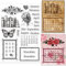 GLOBLELAND Vintage-Kalender, Durchsichtige Stempel, Bücher, Vintage-Rahmen, Schmetterling, Blumen, Transparente Silikonstempel Für DIY Scrapbooking-Zubehör, Prägepapier, Karten