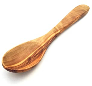 Cucharada de madera de olivo, 17,5 cm, hecha a mano, regalo sostenible
