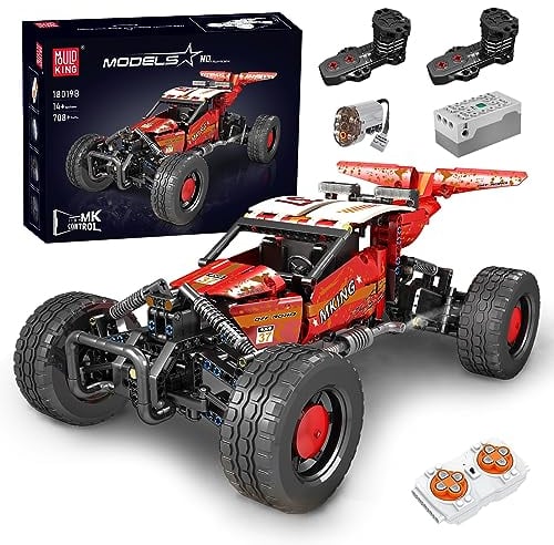 Mould King 18019 Technik ferngesteuert Offroad Rennwagen, 708 Stück Mit 3 Motoren, Modellbaustein Der Mechanische Gruppe Für Extreme Offroad Fahrzeuge, Technologie Klemmbausteine Bausatz