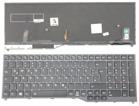 T-ProTek DEUTSCHE - Tastatur Keyboard Schwarz mit Rahmen,Beleuchtung kompatibel für FUJITSU Lifebook U757